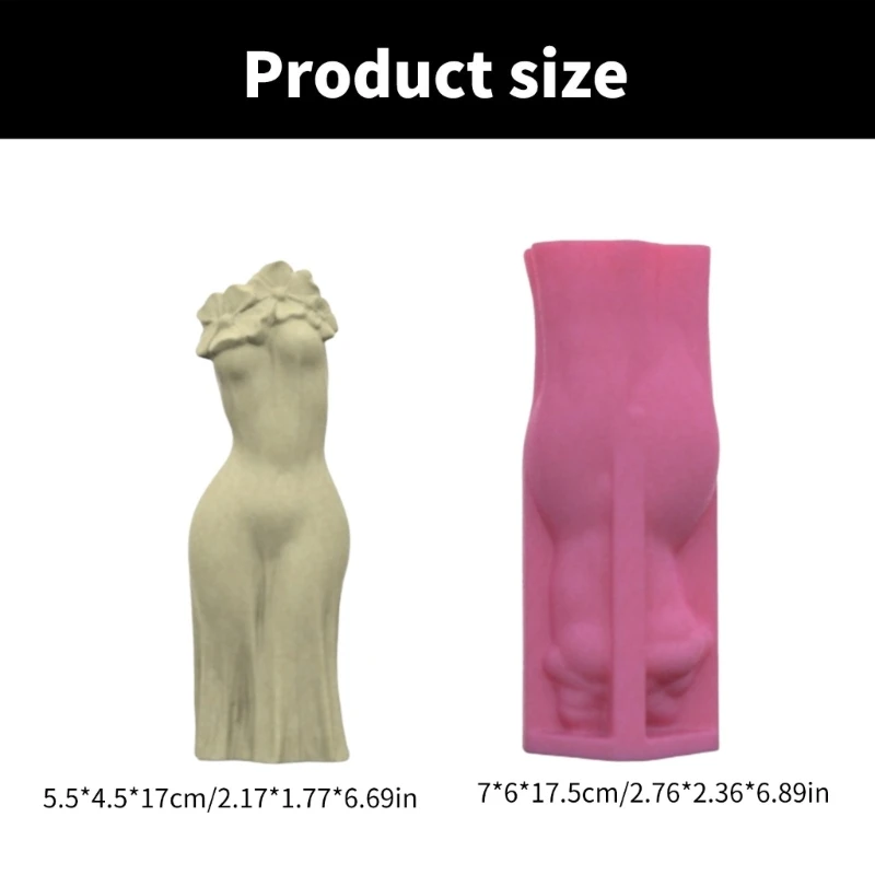 Molde vaso flores silicone, forma corpo humano, moldes flexíveis ornamento para plantador