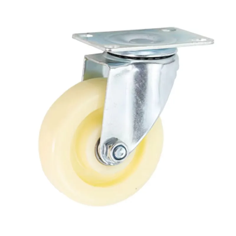 3 4 5 6 8 Inch PP Material Caster Wheel White Color Design Medium Duty For Shopping Display Rack Warehouse Use