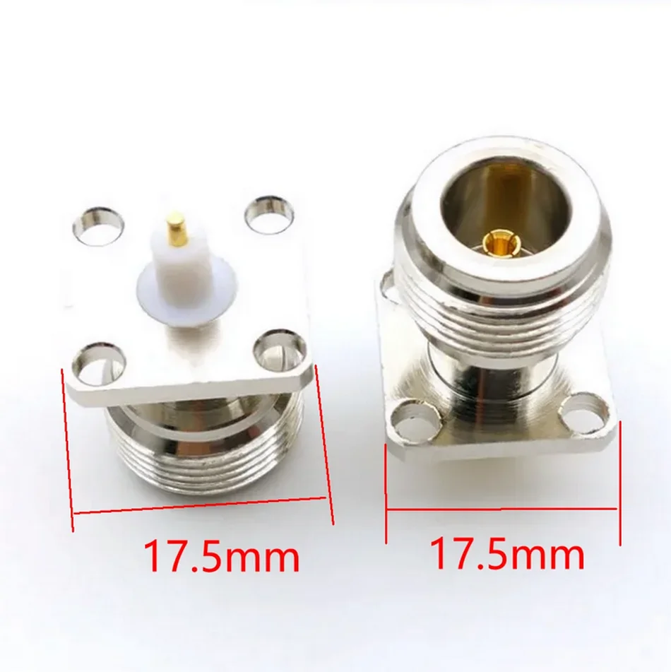 100pcs N type female RF Adapter N Type Connector FeMale RF COAX connector 4-hole panel mount 17.5x17.5mm