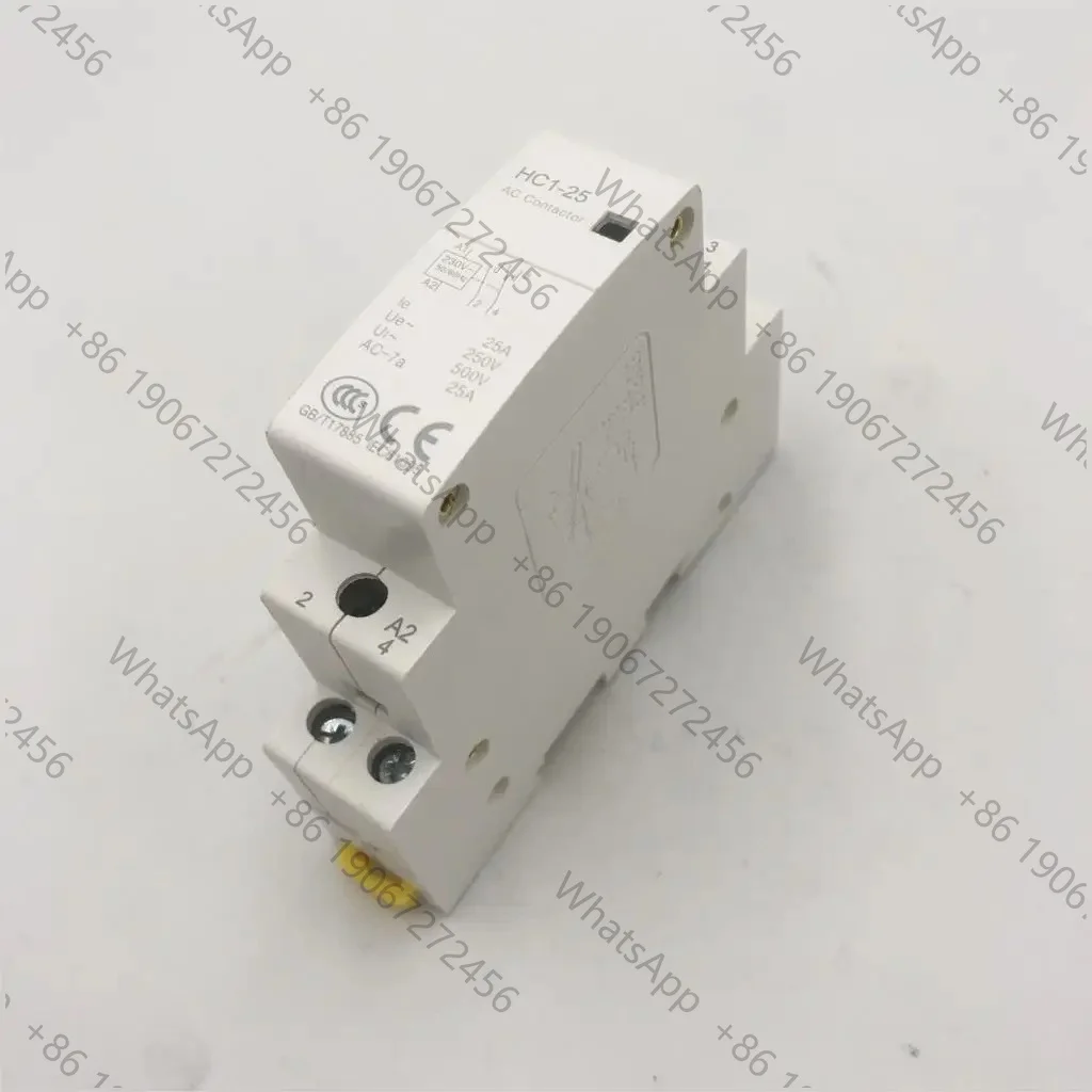 Contactor Modular Automático de CA para Hogar, Montaje en Riel DIN, HC1-25/CT-25A 2P 25A AC220V/230V 24V 50/60Hz, 2NO 2NC o 1NO 1NC