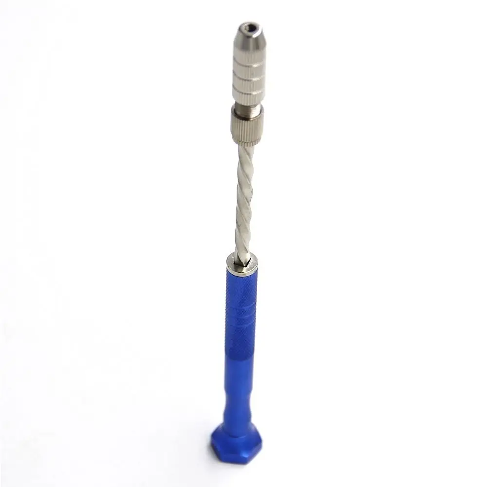 

Reliable Semi-automatic Hand Twist Drill Aluminum Alloy Amber Drilling Tool Plastic Blue Pin Vise Hand-carving