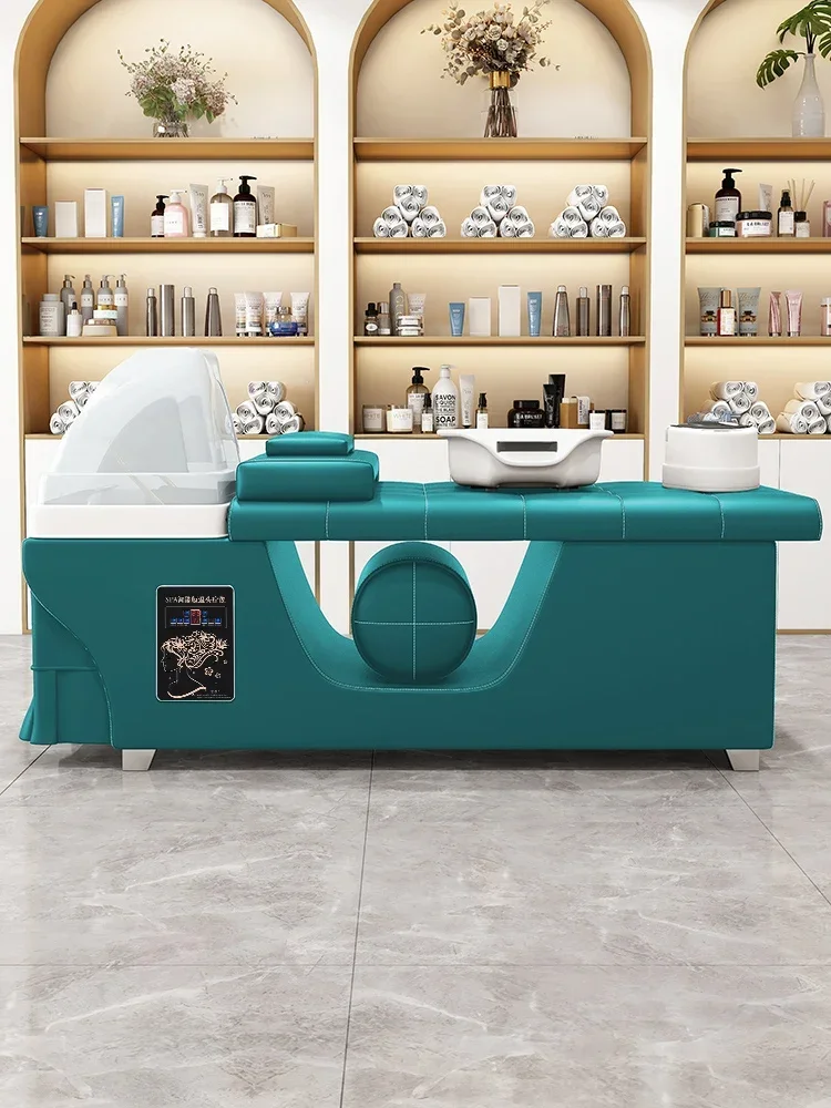 Water circulation shampoo bed beauty salon with fumigation full lying ear massage head therapy bed