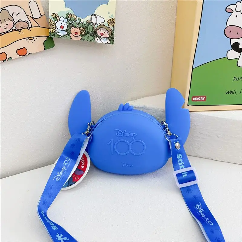 Disney Lilo and Stitch Children\'s Silicone Coin Purse Shopping Pocket Bag Cute Fashion Shoulder Bag Crossbody Bag Toy Gift