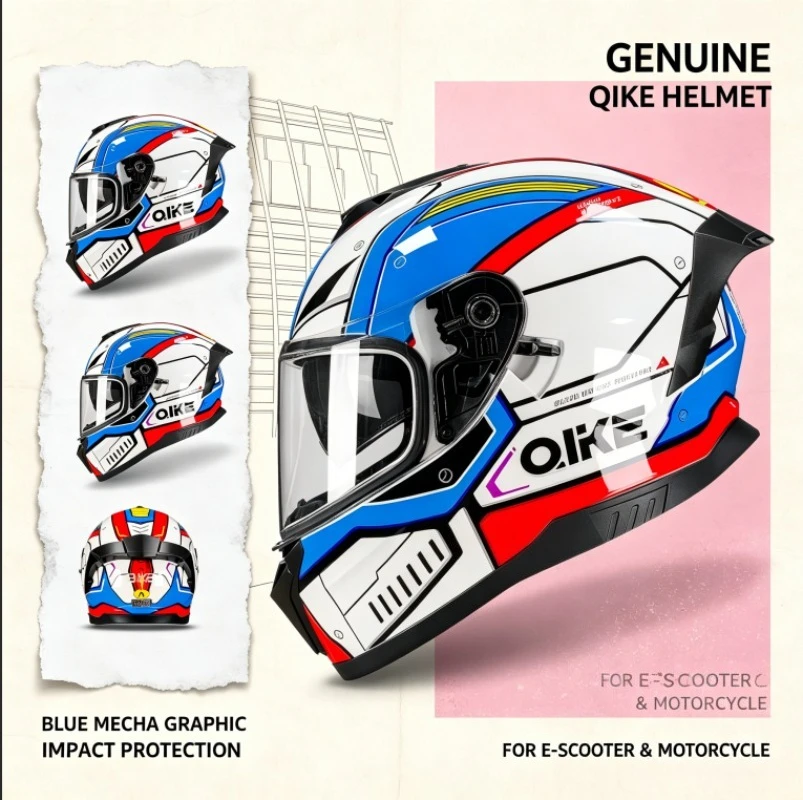 

Sleek Streamlined Genuine QIKE Scratch Resistant UV Protection Visor Year-Round Comfortable Helmet Compatible