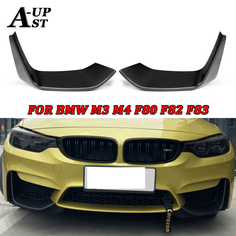 

Carbon Fiber Front Bumper Front Chin Wrap Angle For BMW M3 M4 F80 F82 F83 Splitter Lip Diffuser Corner Trim Cover Body Kits