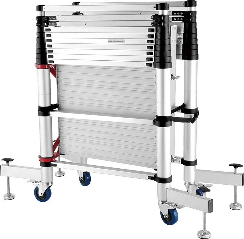 Mobile Scaffolding Telescopic Aluminum Ladder With Wheel