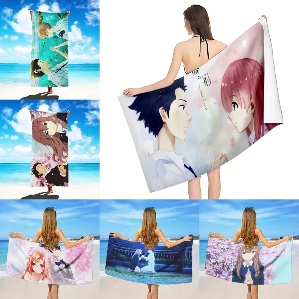 A Silent Voice Beach Towel Microfiber Sand Free Quick Dry Soft Sandproof Pool Towels Gift for Women Travel Gym Shower Camping