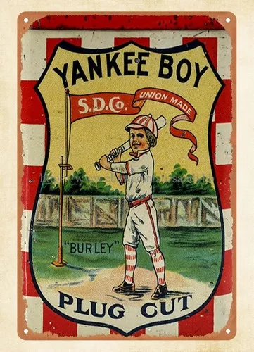 Letrero metálico de la marca YANKEE BOY TOBACCO, decoraciones para el hogar