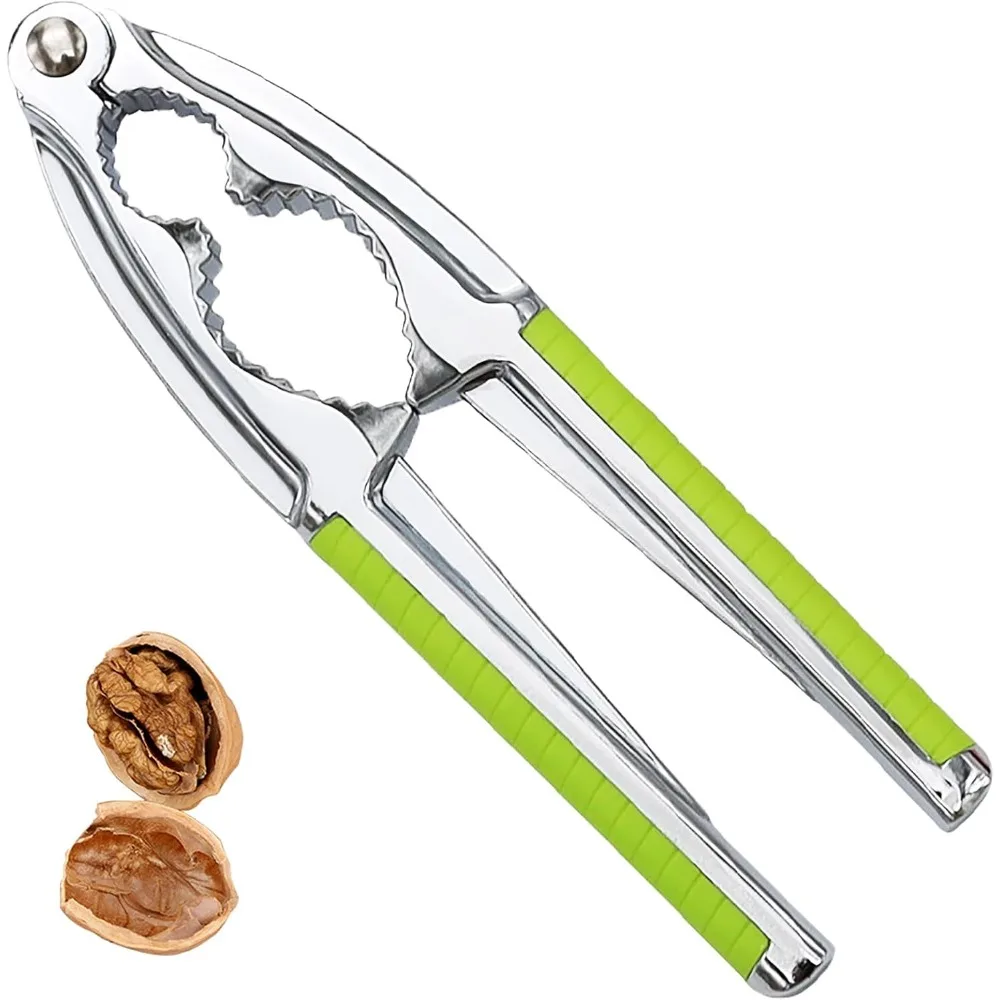Kunovo Nutcracker for Nuts,Nut Cracker Tool for Walnut,Pecan,Macadamias,Hazelnuts, Almonds, Lobster,Crab（Green）