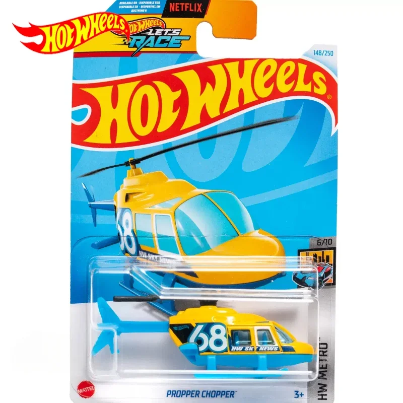 2024H Original Hot Wheels Car Propper Chopper Toys for Boys 1/64 Diecast Vehicle Helicopter Model Metro Brinquedos Birthday Gift