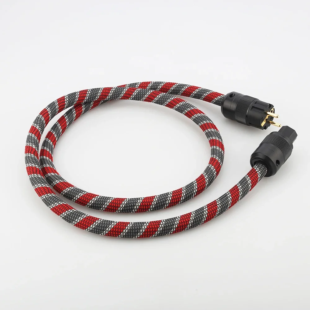 Audiocrast P101+DW38 HI end Power Cable EU Power Cord Gold-plated European plug for amplifier and player HIFI Audiophile Europea