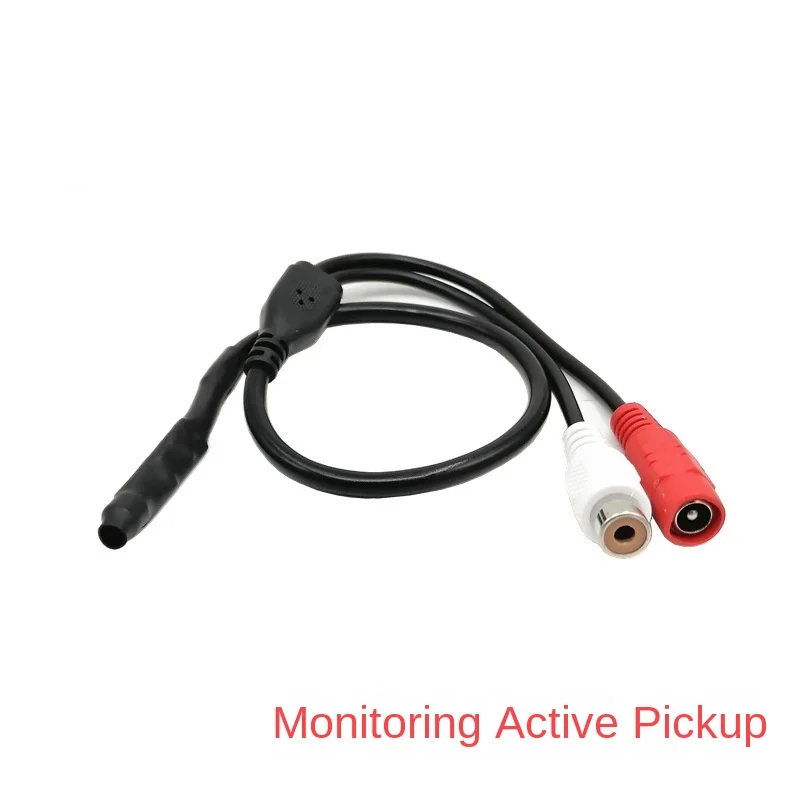 DC 12V Mini Microphone Pickup Sound Monitor Audio Pickup RCA Power Cable for Cctv Camera DVR Video Surveillance