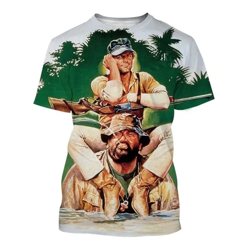 Bud Spencer Terence Hill 3D Printed T-Shirts Men Women Fashion Streetwear Oversized Short Sleeve T Shirt Kids Tees Tops Clothing