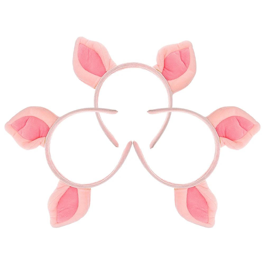 

3pcs Pig Ear Headband Soft Animal Ears Headpiece Costume Accessories for Women Girls Festival Party Cosplay Wearable