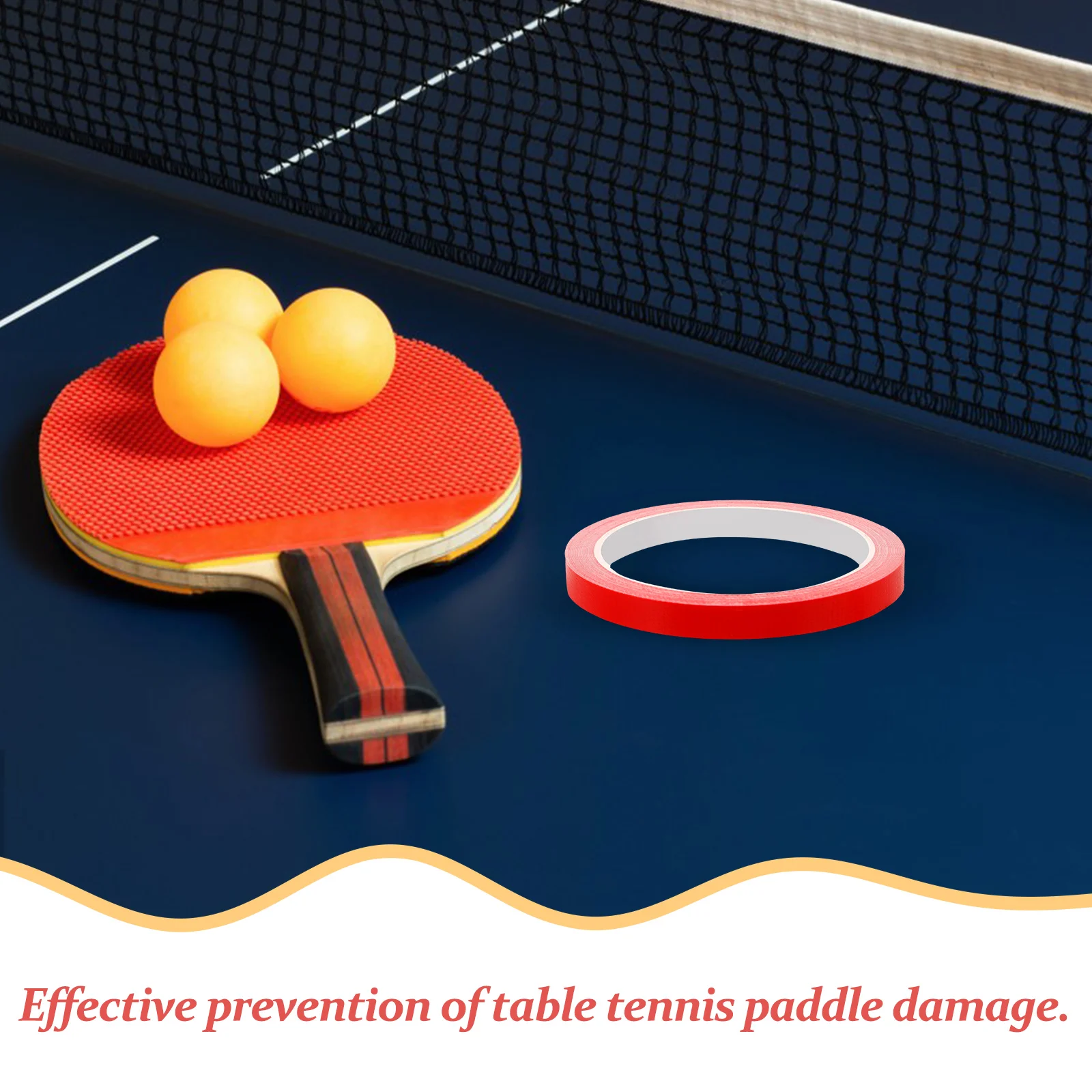

1 Roll Supple Racket Cover Portable Table Tennis Racket Protector Durable Edge Guard Adhesive Paddle Tape Professional Long Side