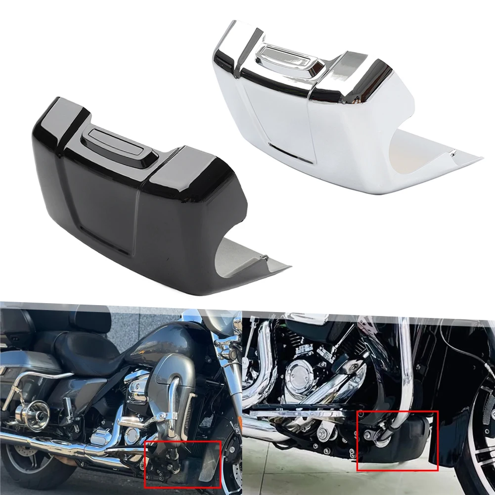 1Pcs Motorbike Water Pump Cover Protector Guard For Harley Electra Glide Ultra Road Glide 2014-2015 2016 ABS Glossy Black/Chrome