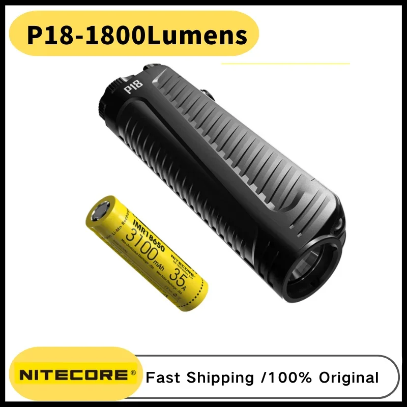 Nitecore-戦術的な赤い白色LED懐中電灯,1800ルーメン,デュアル光源,8つの照明モード,3100mAhバッテリー,p18