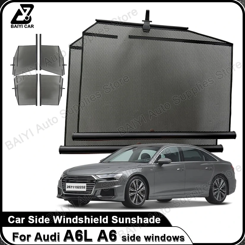 

Солнцезащитный козырек на окно автомобиля, солнцезащитные шторы для автомобиля Audi A6L A6, занавеска для подъема передних и задних окон, автомобильные аксессуары по индивидуальному заказу