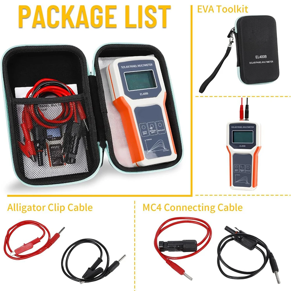For Solar MPPT Photovoltaic Multimeter for Energy For testing and Voltage Display with Auto and Manual Detection
