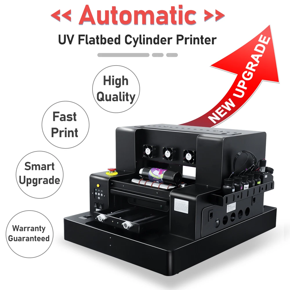 A3 Uv Printer Xp600 Printkop Flatbed Uv Printer Met Vernis Uv Dtf Overdracht Sticker Printer Voor Telefoon Hoesje Fles Acryl Pennen