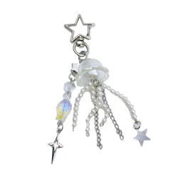 Jellyfish Phone Charm Strap Jellyfish Star Keychain, Cute Jellyfish Ocean life animals Keychain Phone Chain For Women Girls