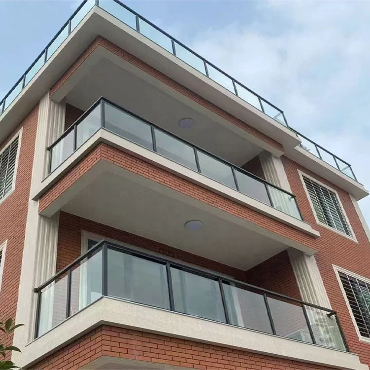 التخصيص مدينة آخر درابزين 40in طويل القامة نهاية المشاركات درابزين زجاجي عمود الدرج سياج الدرابزين درابزين 304 مربع المشبك البلاستيكية #2