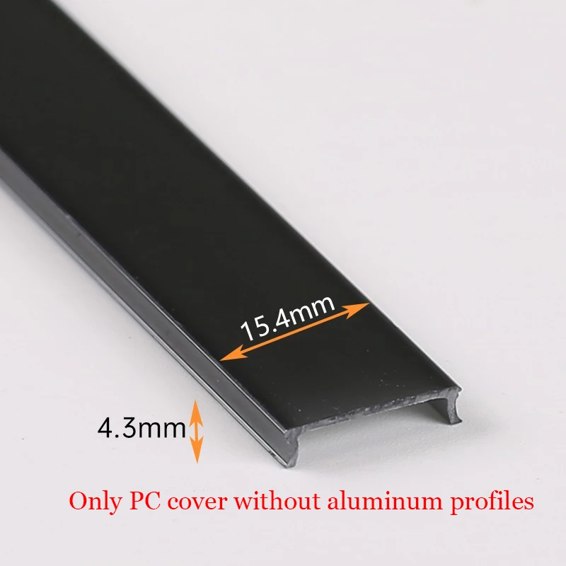 NONE Schwarzes LED-Aluminiumprofil Silikonabdeckung U-Form 8