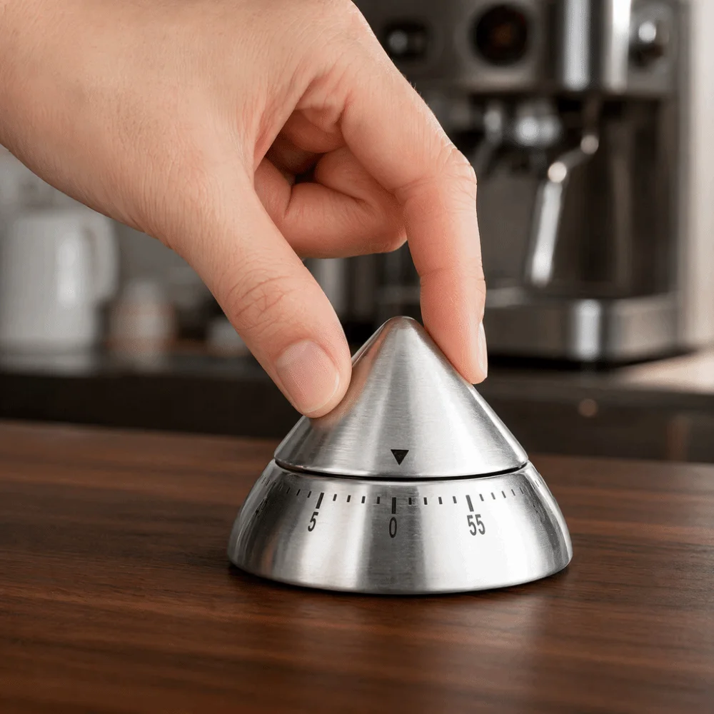 Stainless Steel Mechanical Cooking Timer 60 Minutes Cone Shape Kitchen Timer Ring Alert Clear Scale Count Down Timer