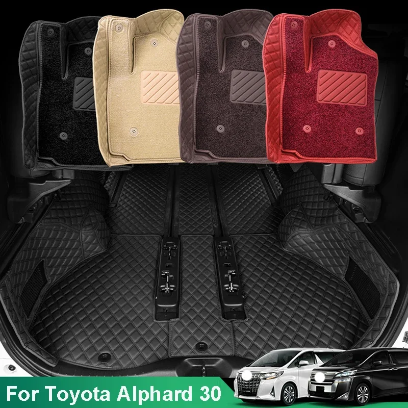 

For Toyota Alphard Vellfire 30 Series 2015-2022 Car Floor Mats Left Right Drive Anti-Dirty Footpads Car Trunk Mats Cargo Liner