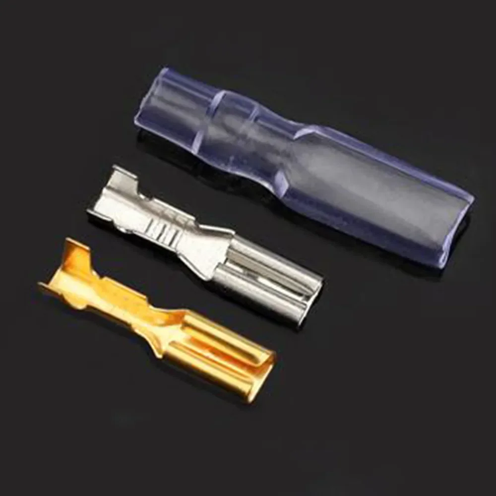 

100PCS 2.8 insulated terminal with 0.5/0.8 male insert Sliver color connectors car terminals 0.2-0.75mm2