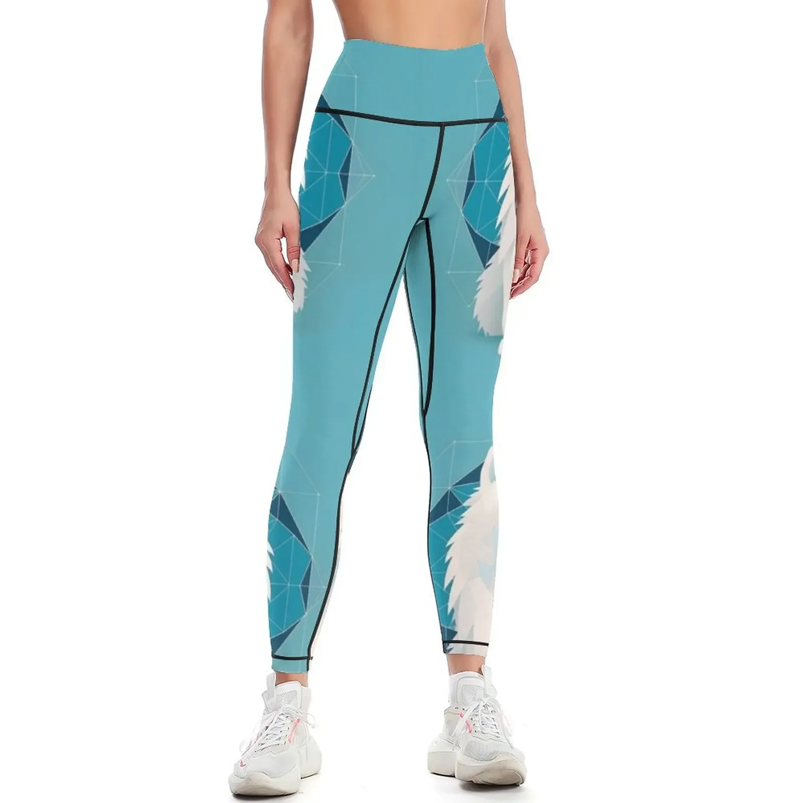 Cute Samoyed Dog Abstract Design For Dog Lovers, Dog Dad and Mom Leggings gym womans Sports pants for Womens Leggings