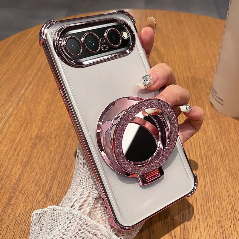 For Huawei Pura X View Four Corners Shockproof Silicone Case for PuraX View Magnetic Make-up Mirror Holder Soft Phone Cover - view 5