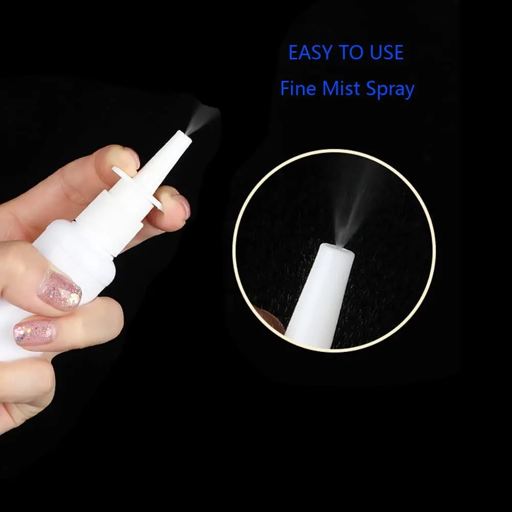 5pc 10ml/15ml/20ml/30/50ml 0.5oz 1oz Plastic Empty White/clear/amber Empty Refillable Nasal Spray Bottles  Reusable Nose Sprayer