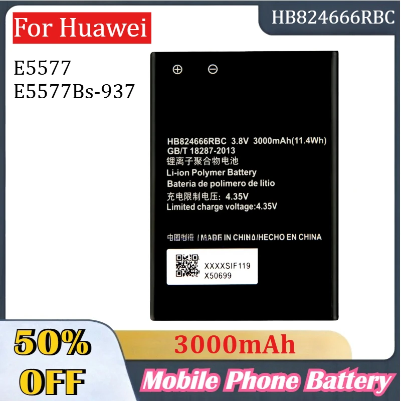

HB824666RBC 3000mAh 3.8V High-Quality Battery for Huawei E5577 E5577Bs-937 Replacement Mobile Phone Accessories