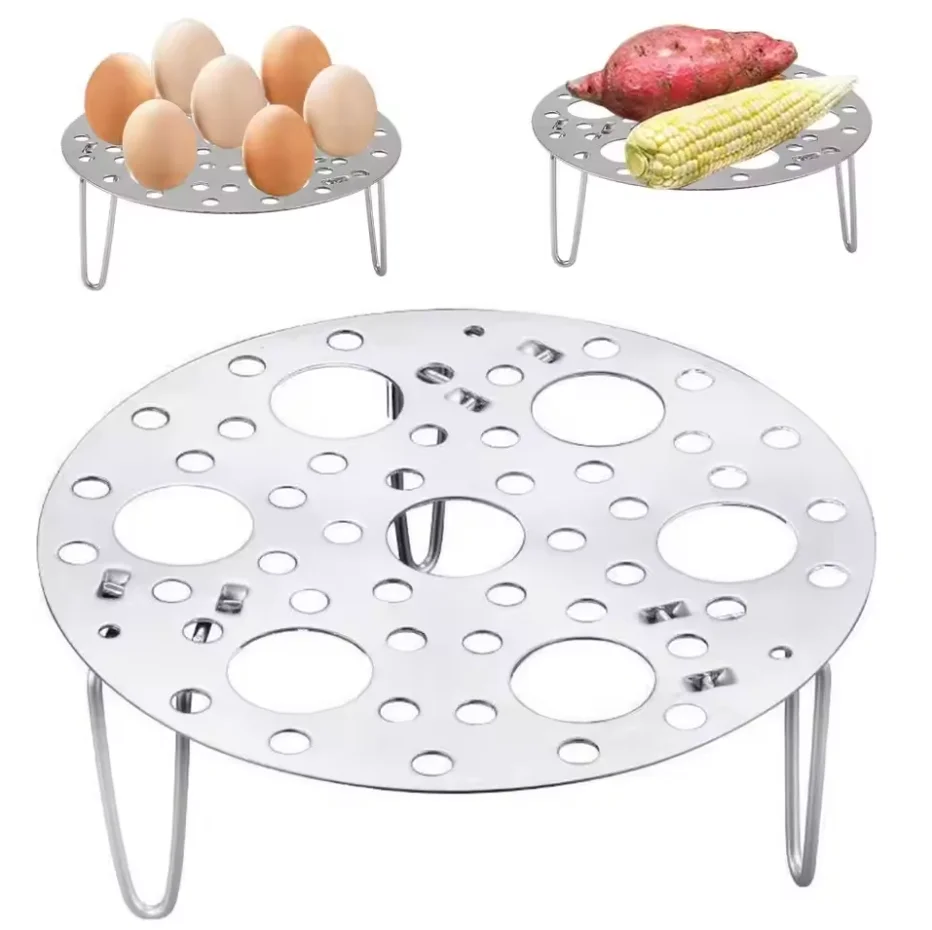 رف تبخير سميك من الفولاذ المقاوم للصدأ، قابل للطي، شبكة تبخير مستديرة، رف تبخير صغير للبيض