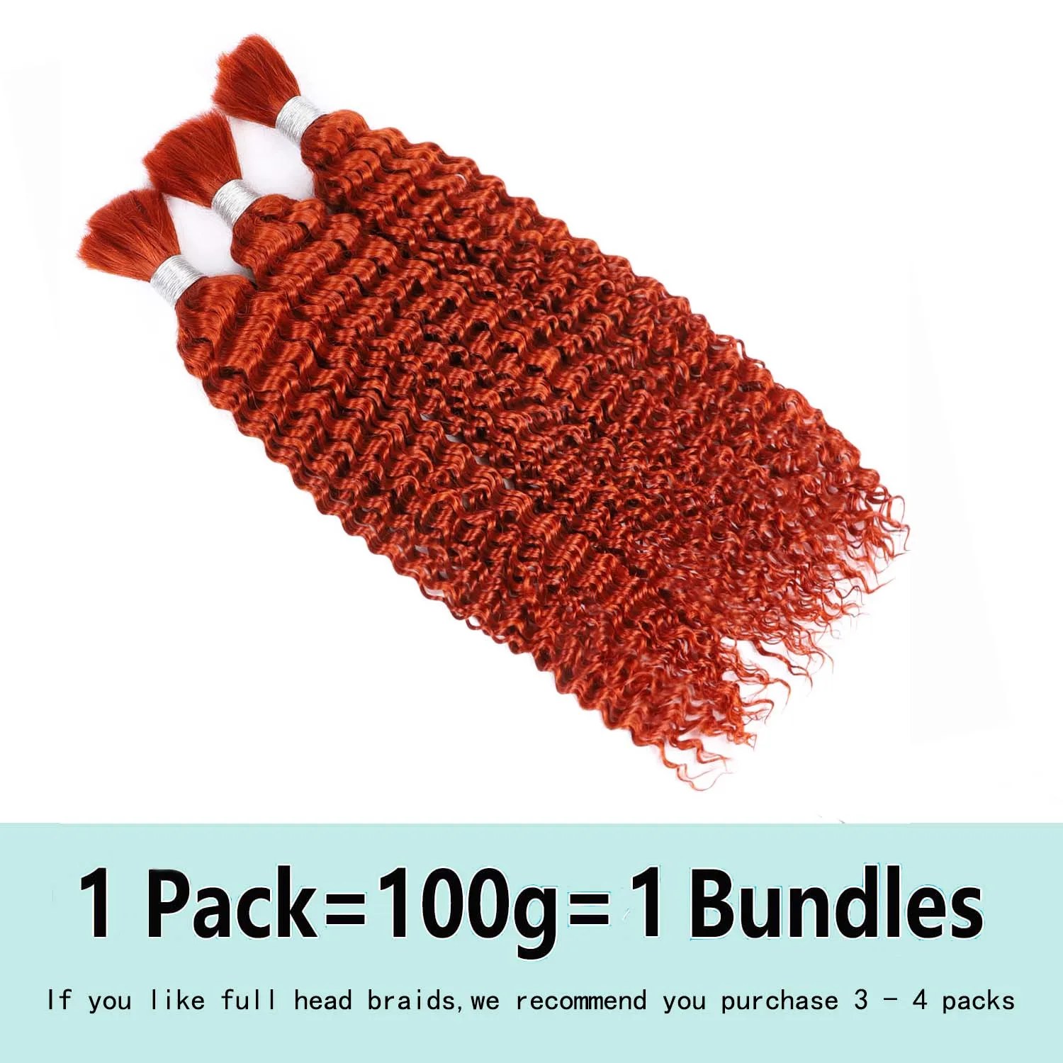 Cabello trenzado humano, cabello humano rizado de onda profunda, 100g, sin trama, extensiones de cabello humano, Micro cabello trenzado humano para trenzas bohemias