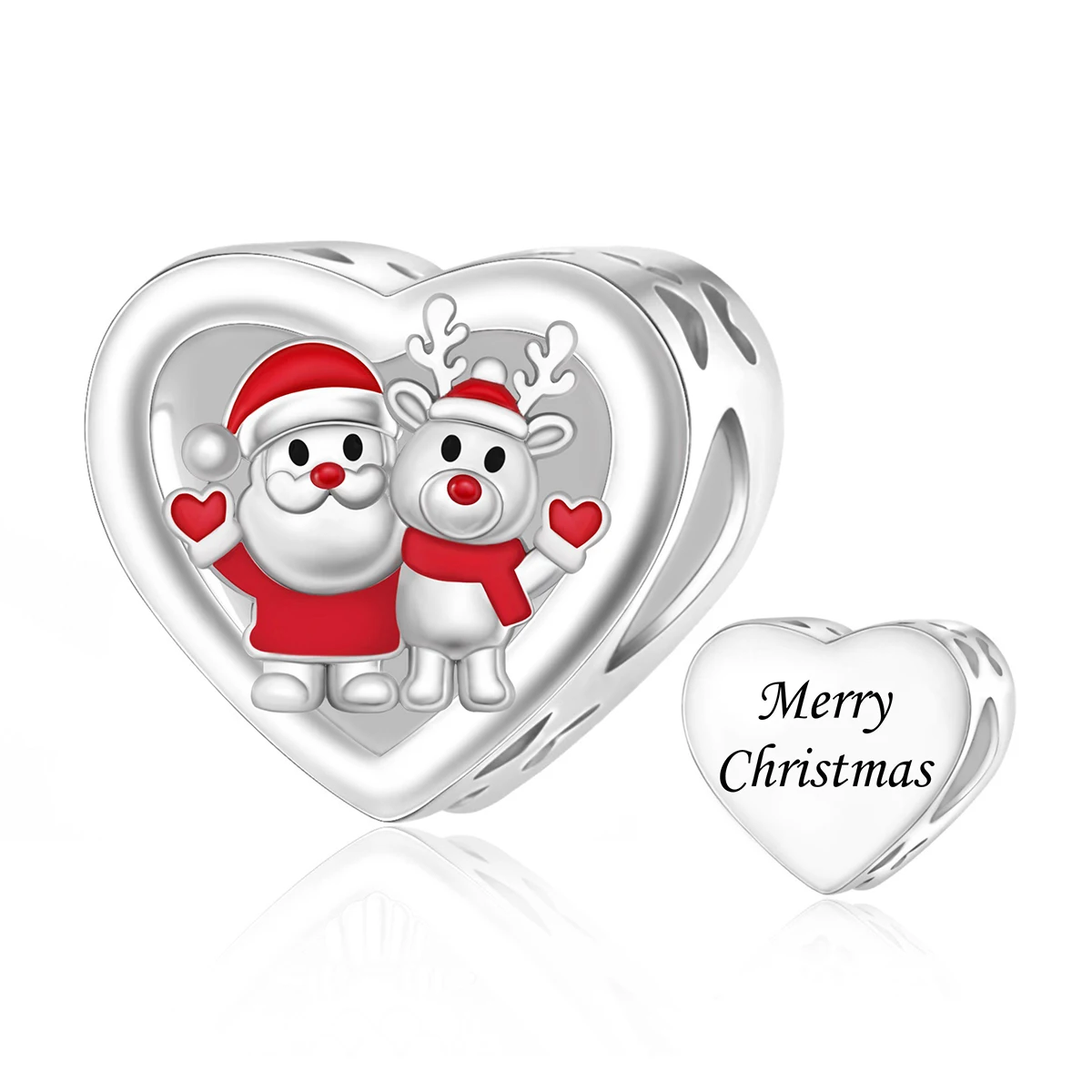 Pan Charms Schneemann, Weihnachtsmann, Rentier, Pinguin, Bär, Geschenkbox-Anhänger, Charm für Heiligabend, Familien- und Geburtstagsgeschenk, Schmuck für Sie, Frauen