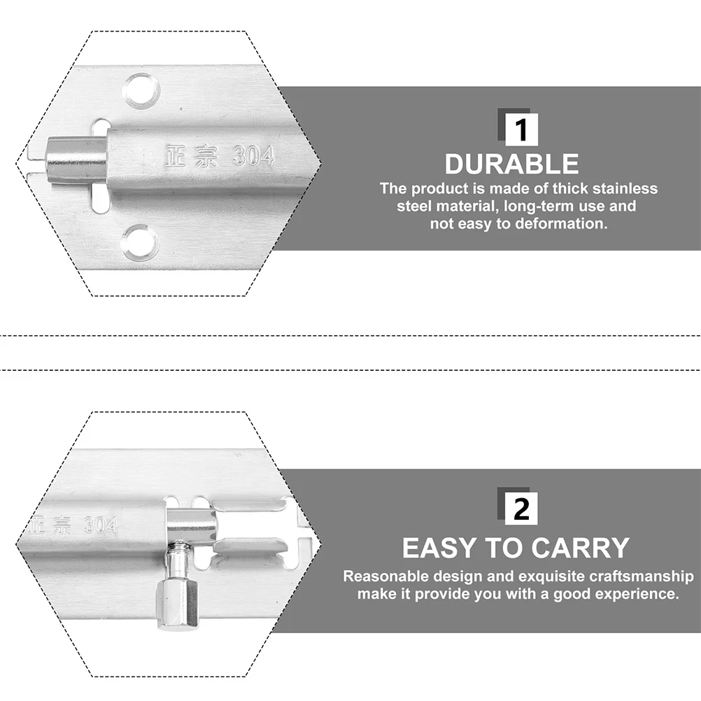 2pcs 304 Steel Lock For Bedroom Door Barrel Bolt Latch Slide Lock For Bathroom Bedroom Cupboard Door Security Slide Bolt