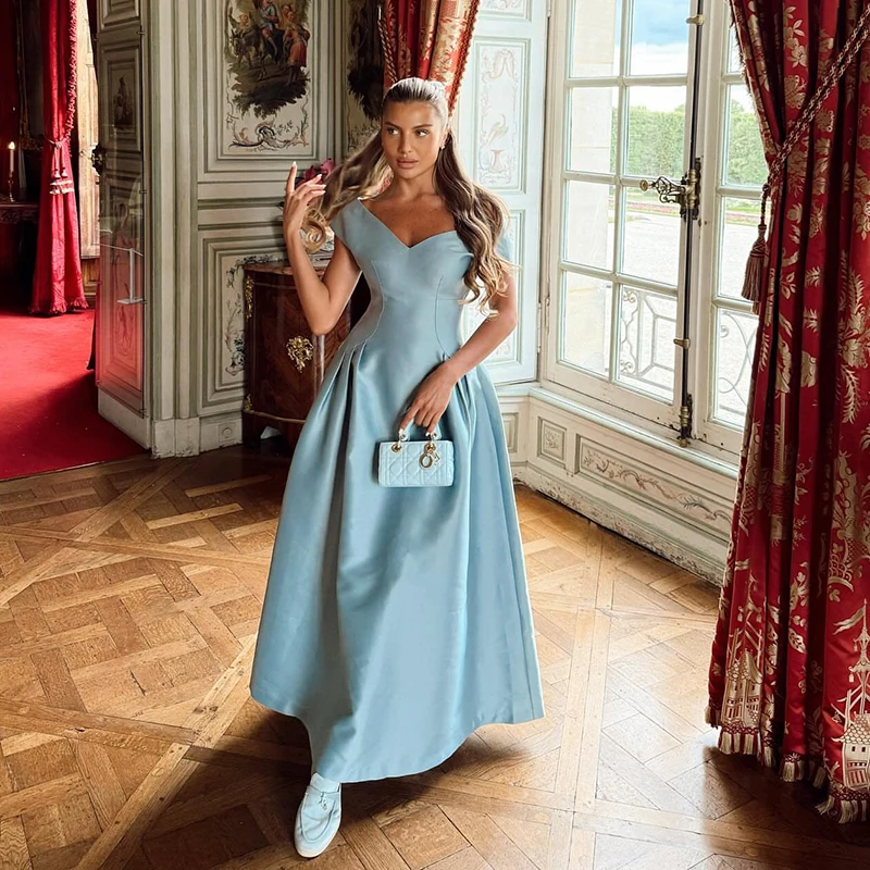 

Thinyfull 2026 A-Line Prom Evening Dresses V-Neck Sleeveless Floor Length Maxi Party Dress Women Cocktail Prom Gown Customized