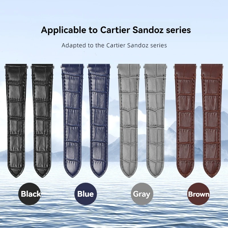 ل كارتييه سانتوس الإفراج السريع حزام ساعة اليد جديد متوسط حزام WSSA0010 عادي جلد طبيعي حزام الساعات الرجال معصمه 19 مللي متر 21 مللي متر #2