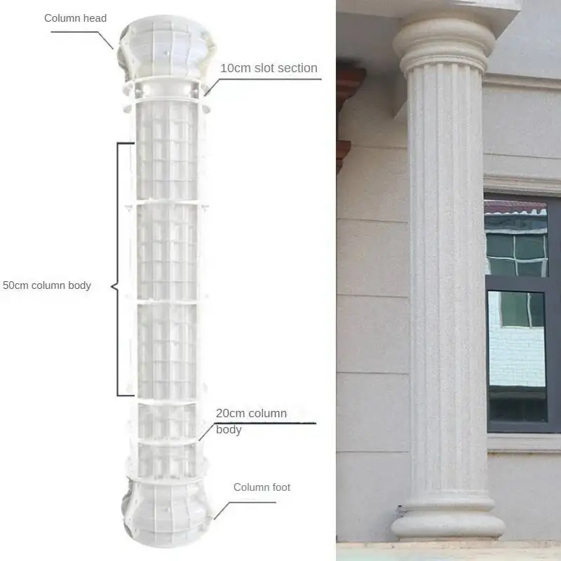 Gate Mold Roman Column European Self-built Balcony Pillar Cement Mold ABS Building Template Garden Decoration Outdoor Model Z
