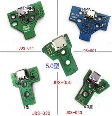 5 uds reemplazo JDS-001 JDS-011 JDS-030 JDS-040 JDS-055 puerto de carga USB Placa de cargador para controlador PS4 Pro