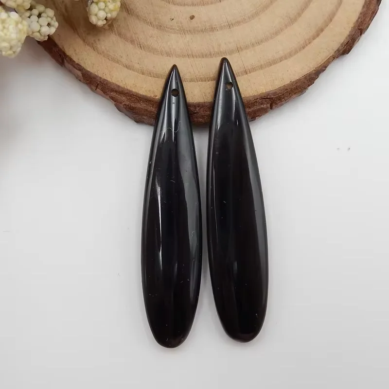

B&F Obsidian Earring Beads for Jewelry Making, Handmade Natural stones beads, Polished Stones for jewelry Making Supplies