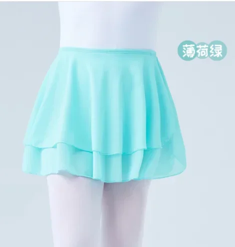 

20251 шт./лот, детская юбка для балета и танцев, шифоновая двухслойная короткая юбка для балета и танцев для девочек