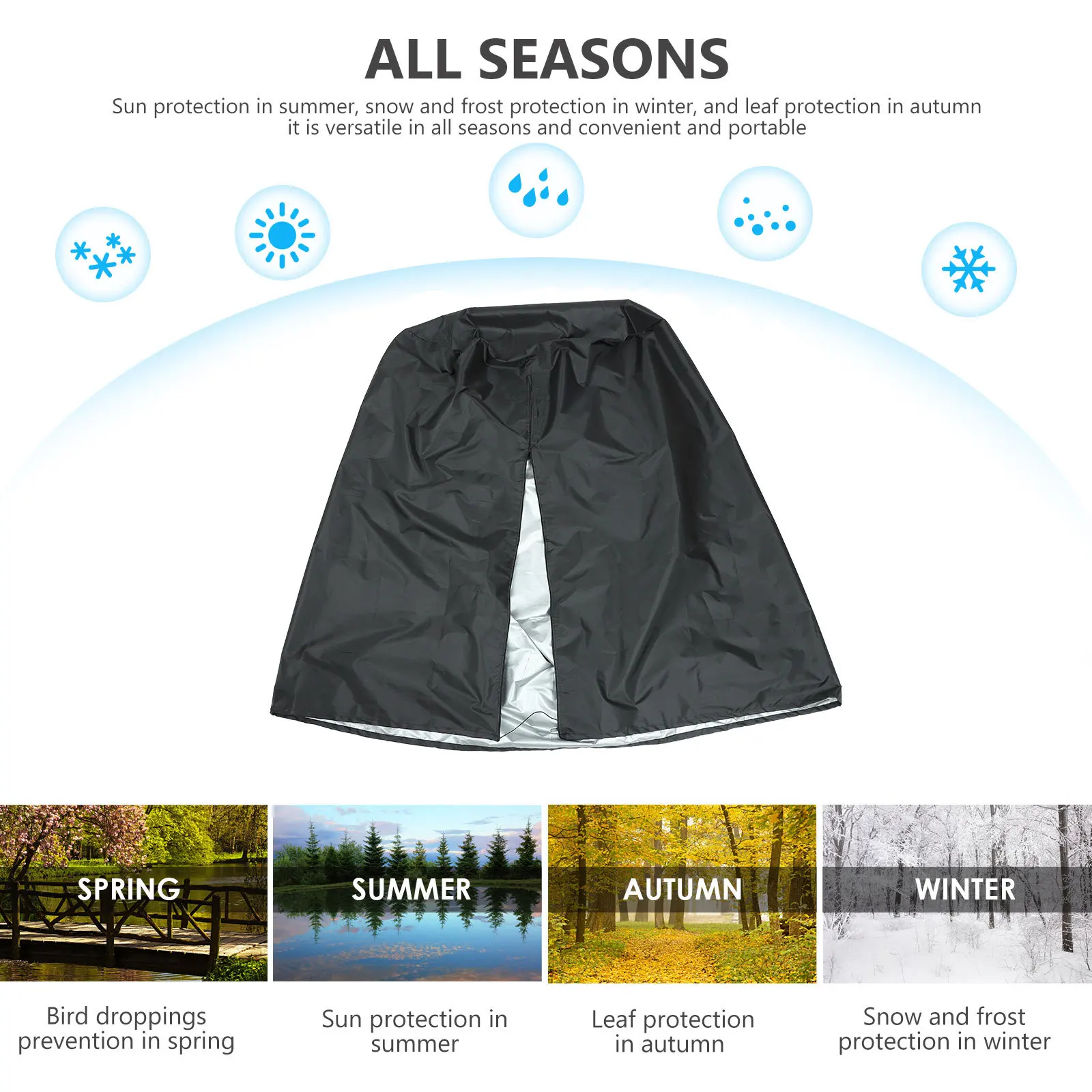 

Hanging Egg Chair Cover Waterproof Windproof Sun Rain Snow Protection Thick Durable Zipper Design Outdoor Indoor Use Portable