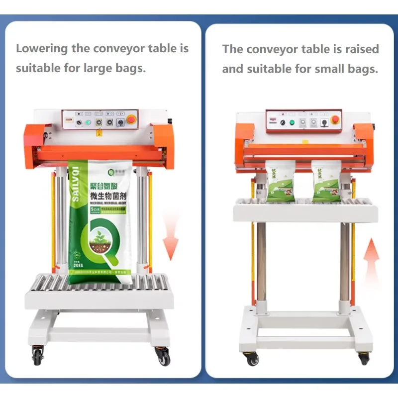 Automatic Pneumatic Continuous Band Sealer Machine 700A Film Aluminum Foil Vacuum Pouch Sealing Equipment