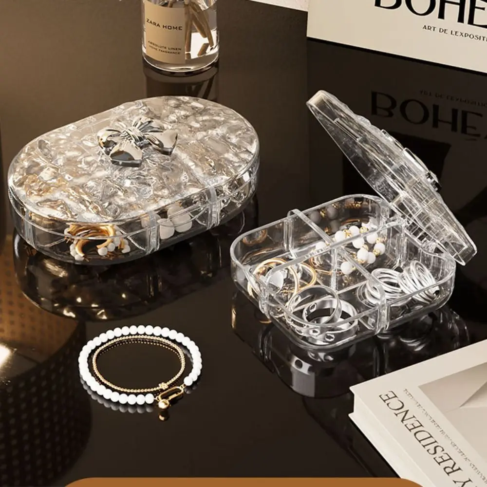 Легкая 4/6 сетка для хранения ювелирных изделий, мини-упаковочная коробка с водной рябью, пластиковый прозрачный органайзер для ювелирных изделий, кольца