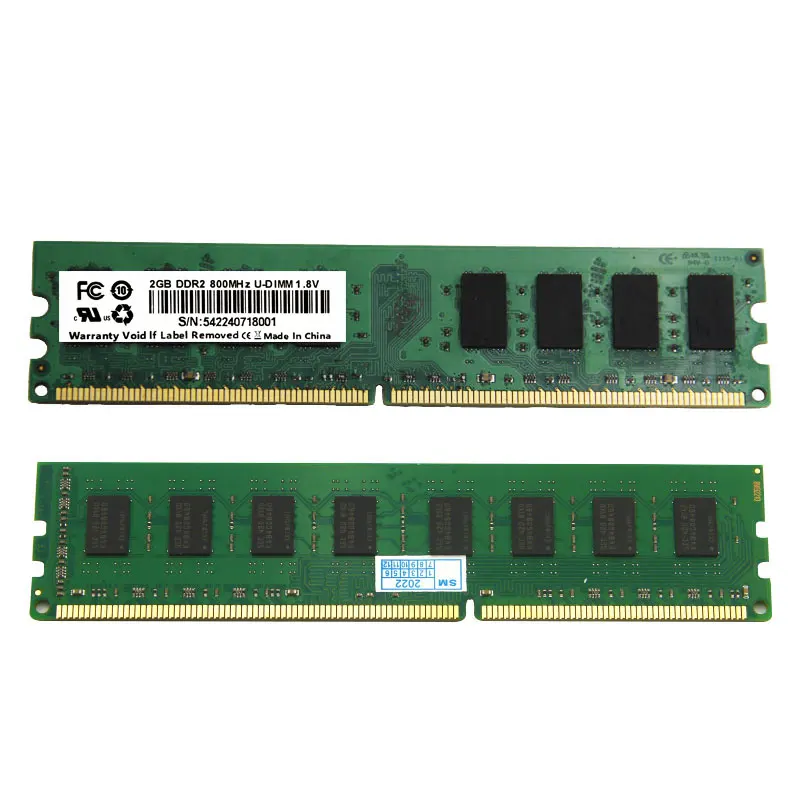 CeaMere 5 PCS DDR2 2GB DIMM Desktop Universal Memory Ram 1.8V PC2 800Mhz 240 Pin Computer Memory Card memoriam Memory Wholesale