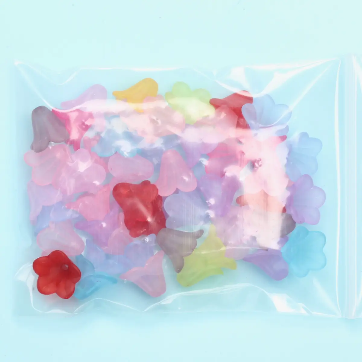 حبات زهور غوري صباحية أكريليك مصنفرة لصنع المجوهرات ، ألوان الحلوى ، قلادة مصنوعة يدويًا ، أقراط ، سوار ، 13 × 10 ، 50 #6