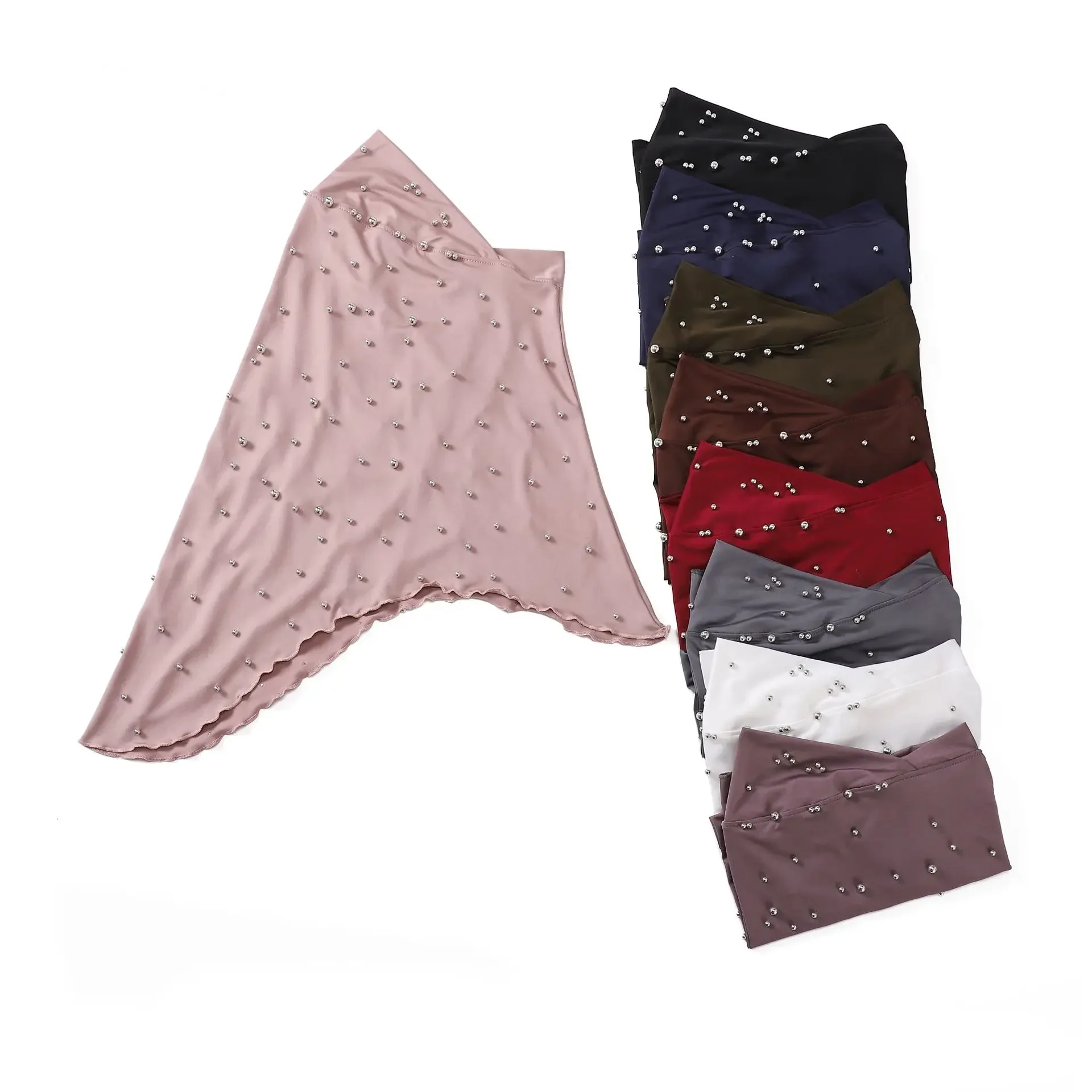 

Арабский исламский женский мгновенный шарф из бисера, шляпа, хиджаб, мусульманский платок, тюрбан, цельный Амира, модная повязка на голову, никаб, шарф